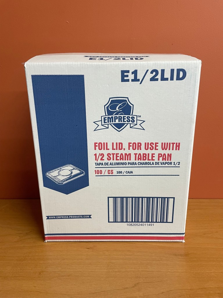 Case of 100 Empress Foil Lids for 1/2 Steam Table Pan 12.68" x 10.35" x .28"