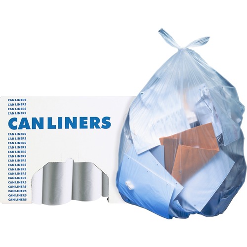 Case of 100 Heritage AccuFit Clear 55-Gallon 1.3mil Can Liners