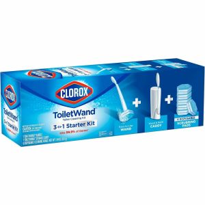 Clorox ToiletWand Cleaning Starter Kit Toilet Wand Caddy & 6 Refills