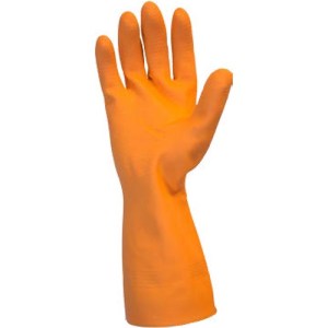 Case of 12 Safety Zone Orange Neoprene Latex Blend Flock Lined Latex Gloves