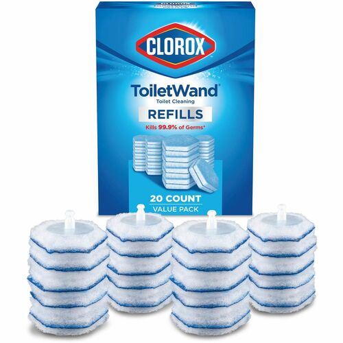 Clorox ToiletWand Toilet Cleaning Refill Disposable, 20 Count, 3.06" x 7.69"