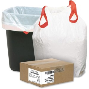 Case of 200 Berry 13 Gallon 0.9mil Drawstring Trash Bags