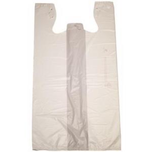 Case of 1000 Duro Jumbo 17.5 Mic Plain T-Shirt Sacks White 13" X 10" X 23"
