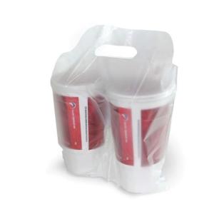 Case of 1000 8 to 64 Oz 12.75 x 11.5 x 2.25" Natural HDPE Film Drink Carriers