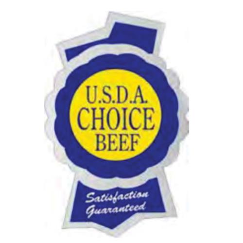 Roll of 500 1.5 x 2.3" Silver Foil USDA Choice Beef Labels