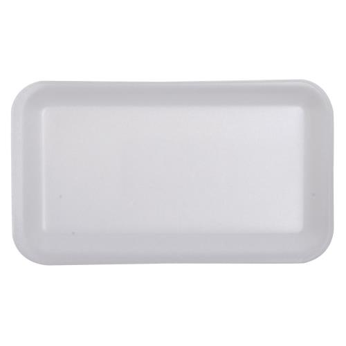 Case of 500 CKF 88102 (#2) White Foam Meat Trays 8 1/4" x 5 3/4" x 3/4"