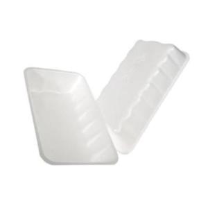 Case of 250 CKF 88141 (#10K) White Foam Meat Trays 10 3/8" x 5 5/8" x 2"