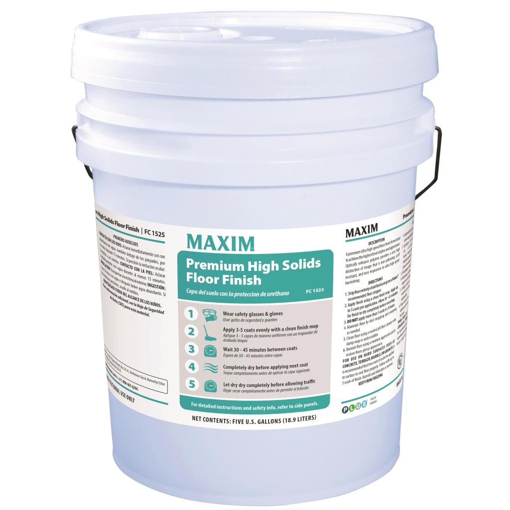 Maxim Premium High Solids Floor Finish 5 Gal, Characteristic Scent, FC1525