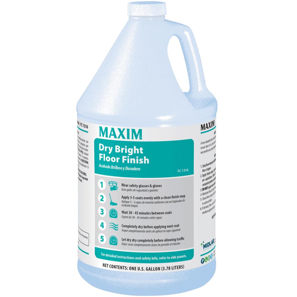 Maxim Dry Bright Floor Finish 1 Gal, Characteristic Scent, FC1316
