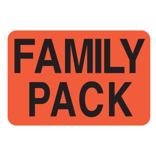 Roll of 1000 Family Pack Labels Paper, 2" x 3", Red Glo