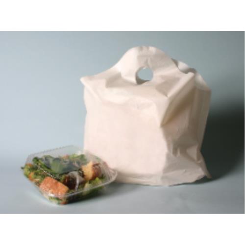 Case of 500 Elkay Plastics Unprinted Take Out Bags w/ Handles White 21" X 18" + 10", 1.25 Mil