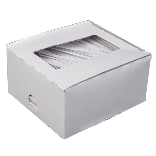 Box of 2000 Paper Twistem Twist Ties, White, 0.19" x 4"