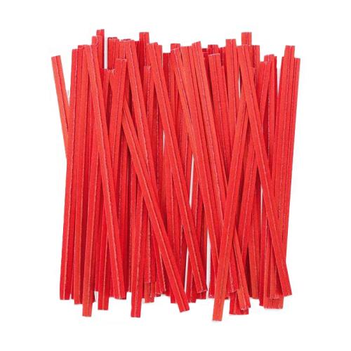 Box of 2000 Twist-Ems® Paper Twist Ties, Red, 3.5" x .19"