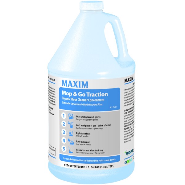 Maxim Mop & Go Traction Cleaner 1 Gallon, No Scent, KS2620