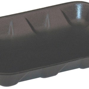 Case of 400 Pactiv 4D Black Supermarket Trays 8.625" x 6.562" x 1.272"