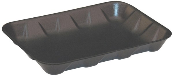 Case of 400 Pactiv 4D Black Supermarket Trays 8.625" x 6.562" x 1.272"