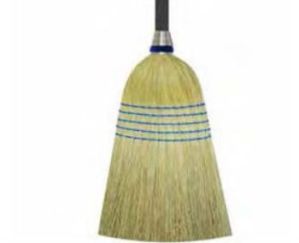 ABCO Maid Broom 4-Row Stitch Blended Fiber Blue Handle