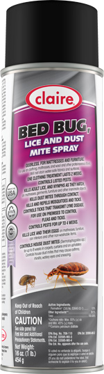 Claire Bed Bug, Dust Might, & Lice Killer 16 oz
