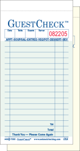 Case of 2500 National Checking Duplicate Carbonless Guest Checks 3.50" x 6.75" Green Bulk Pack