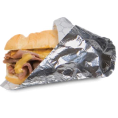 Pack of 500 Bagcraft Foil/Paper Honeycomb Insulated Wraps Silver 10.5" X 13"