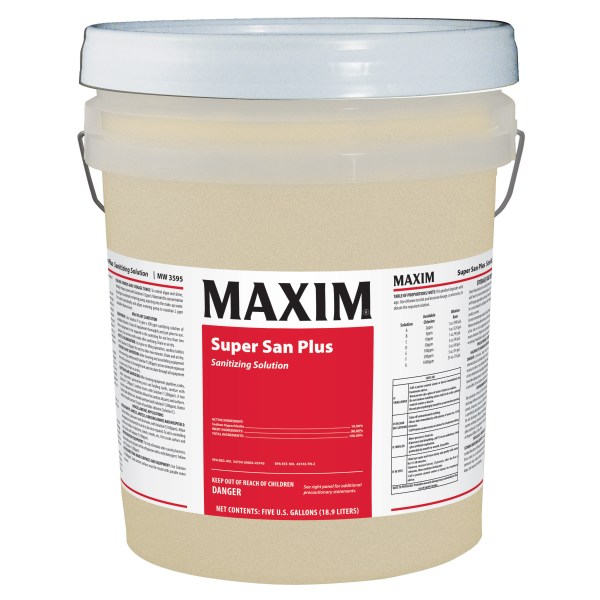 Maxim Super San Plus Sanitizer 5 Gallon, Chlorine Scent, MW3595
