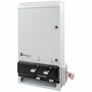 Hospeco Evogen EV1 Series EV1-FREE White Metal Surface-Mounted No-Touch No Coin Sanitary Napkin / Tampon Dispenser