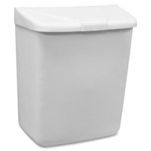 Hospeco Health Gards 250-201W White Plastic Surface-Mounted Sanitary Napkin Receptacle
