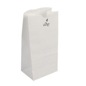 Bundle of 500 Duro 4 lb. White Paper Bags