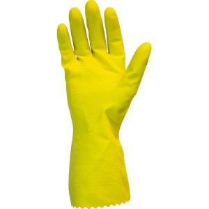 Pack of 12 Safety Zone Yellow Flock Lined XL Latex Gloves