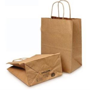 Case of 250 Duro Bistro 60# Basis Twist Handle Bags Kraft 10" X 6.75" X 12"