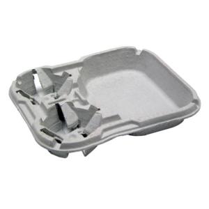 Case of 100 Pactiv 2 Cup & Food Trays Molded Fiber Carry-Out 8-46 oz