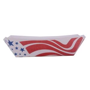 Pack of 250 #100 1 Lb Flag Design Paper Food Trays
