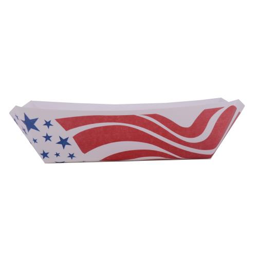Pack of 250 #100 1 Lb Flag Design Paper Food Trays