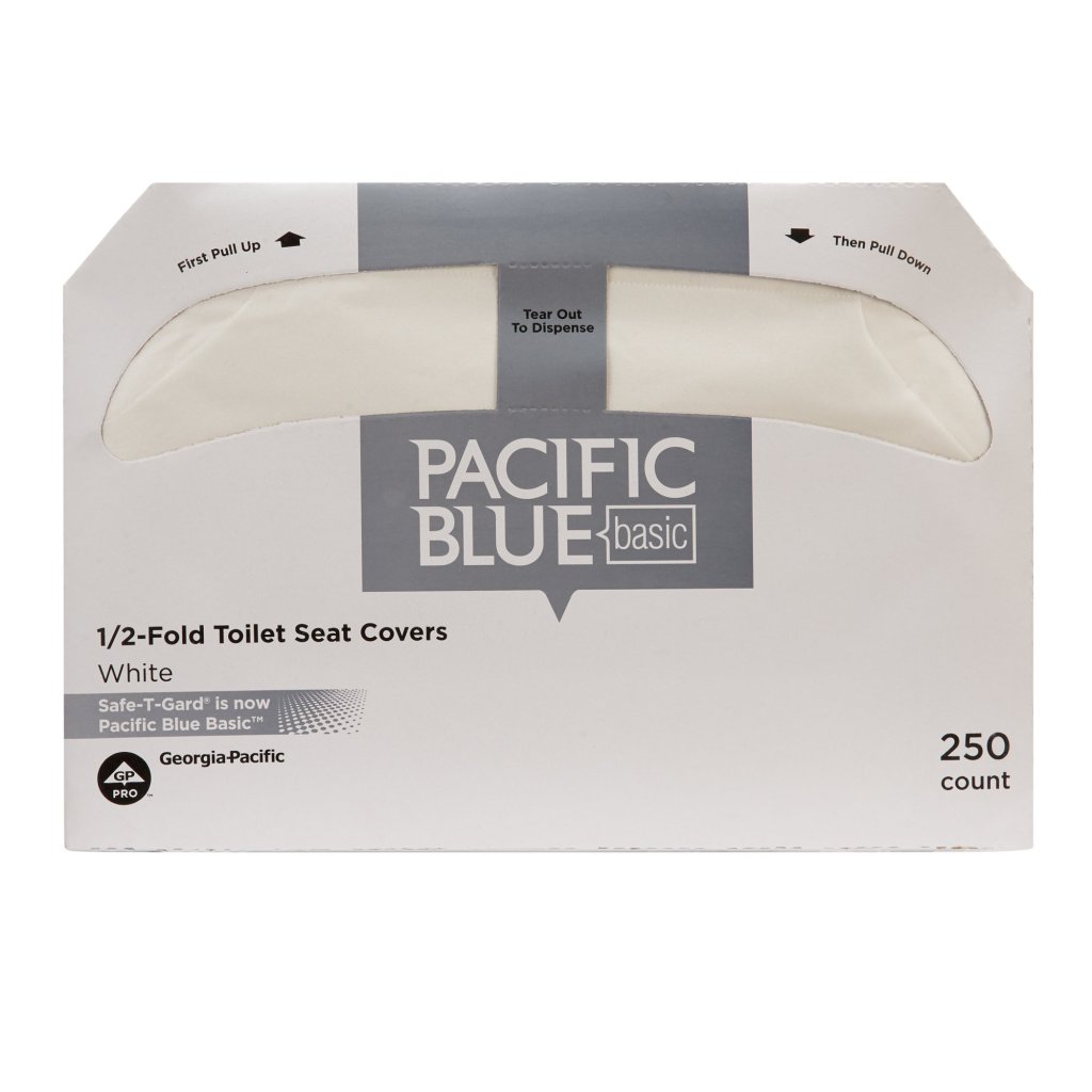 Box of 250 Georgia Pacific Toilet Seat Covers Safe T Gard™ Half Fold 14-1/2 X 17 Inch