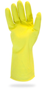 Pack of 12 Safety Zone Flocked Lined Large Yellow Latex Glove Pairs