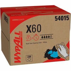 Box of 252 WypAll X60 Extended Use Wipers White Brag Box 11.1" x 16.8"