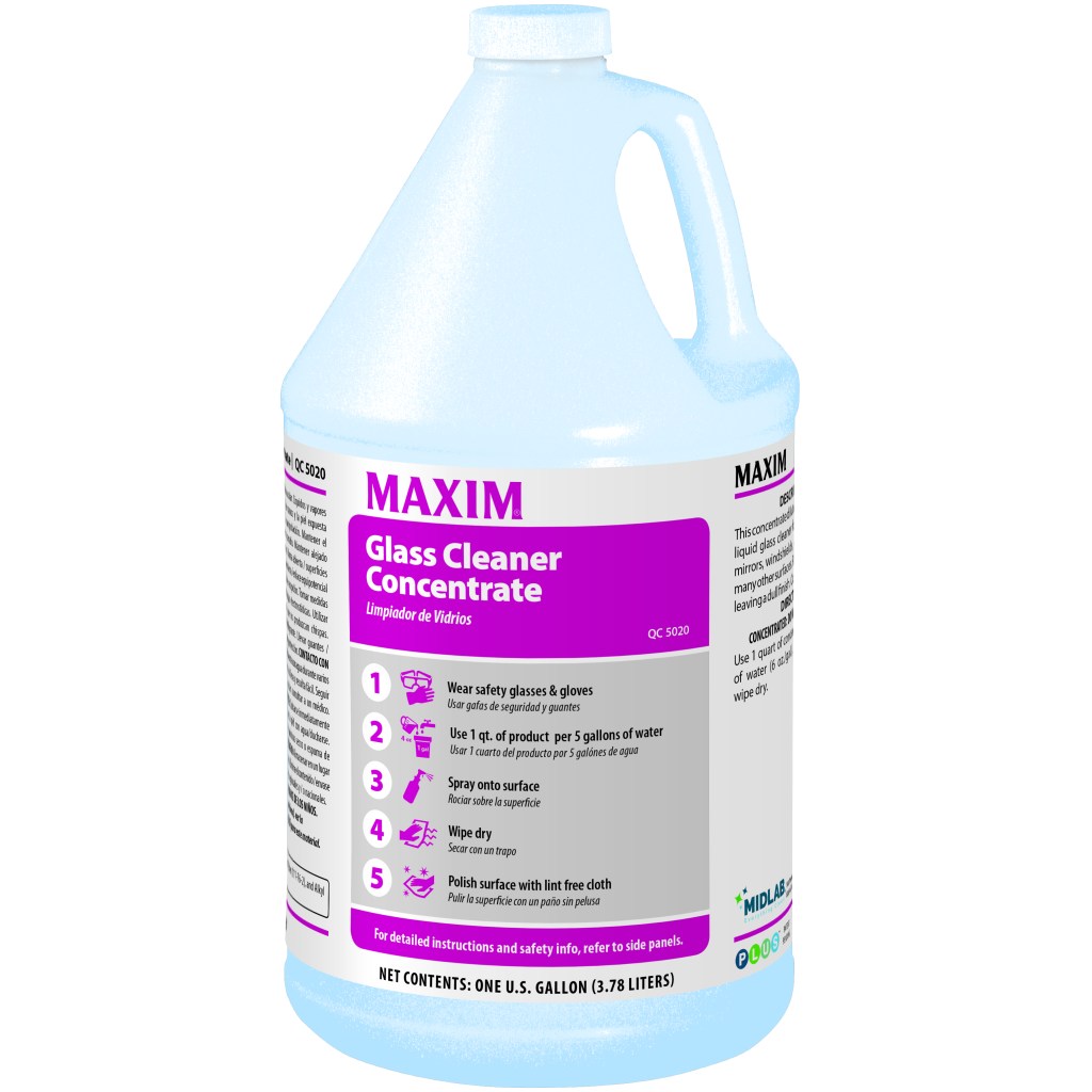 Maxim Glass Cleaner Concentrate 1 Gallon, Floral Scent, QC5020