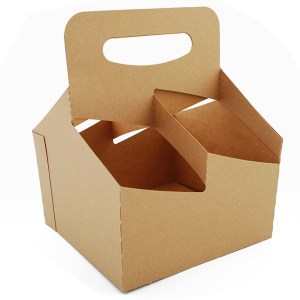 Case of 250 Southern Champion Paperboard Drink Carriers w/ Handle Kraft 4 Cups up to 32 oz