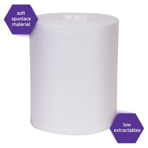 Roll of 225 Kimtech Prep Scottpure Critical Task Wipers (06193), Disposable, Low Lint Wipes, White