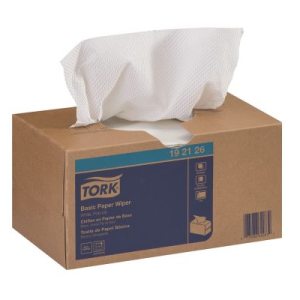 Box of 250 Tork Basic Paper 9" x 10" White Light-Duty Wipers 192126