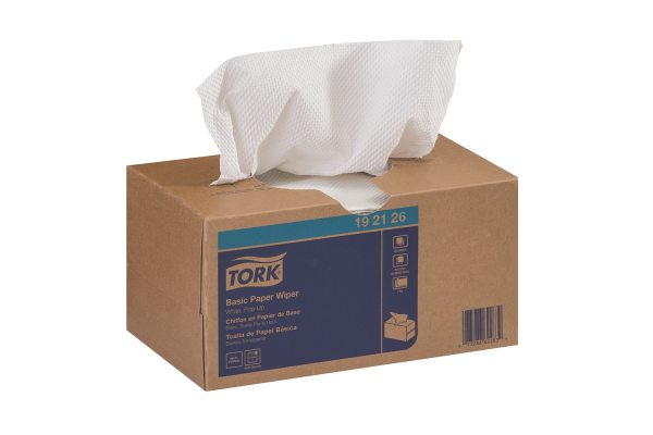 Box of 250 Tork Basic Paper 9" x 10" White Light-Duty Wipers 192126